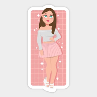 Cute beautiful fashion girl design Sticker